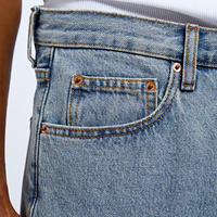 Jean en denim délavé coupe droite taille haute pour homme, décontracté, en coton mi-lourd, idéal pour le printemps