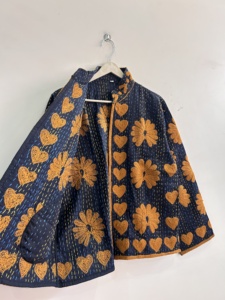 Vintage <b>Kantha</b> Embroidered <b>Jacket</b> Breathable Cotton Comfy <b>Jacket</b> Suzani <b>Jacket</b> - Product Image 5