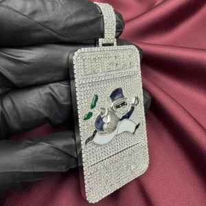 Colgante Personalizado de Plata de Ley 925 con Moissanita, Diseño de Bolsa de Dinero y Letras, Estilo Hip Hop, para Joyería Fina - Product Image 2