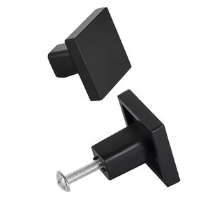 Set di 10 Maniglie Nere in Lega di Zinco da 3 cm per Mobili, Pomelli Quadrati per Cassetti e Maniglie per Porte di Cucina e Cassettiere - Product Image 1