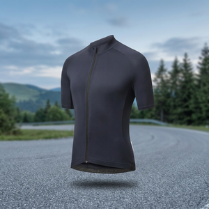 WARPRO INDUSTRY เสื้อเจอร์ซีย์นักปั่นแขนสั้นแบบมีซิปสีน้ำเงินเข้มทรงพอดีตัวแห้งเร็วผ้ายืดสแปนเด็กซ์/โพลีเอสเตอร์สำหรับทุกเพศ - Product Image 3