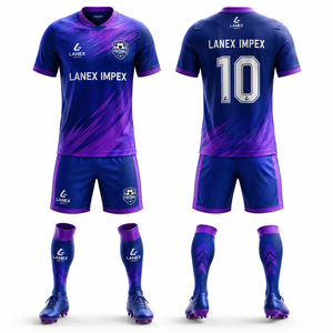 Ensemble d'uniformes de football personnalisés pour équipes, maillot de football noir premium, shorts, kit sportif pour hommes adultes, sublimation personnalisée, séchage rapide - Product Image 5