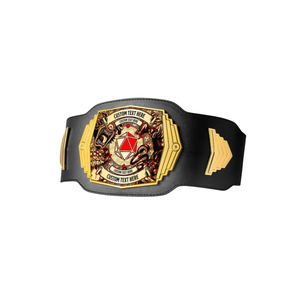 Cinturón de Campeonato Personalizable con Texto y Diseño Personalizados, Cinturón Negro y Dorado para Deportes, Videojuegos y Eventos Especiales - Product Image 1