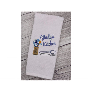 Arbres floraux tissés gaufrés GOTS certifiés doux 100% coton brodé 18x28 pouces 200 GSM élégant nouvelles serviettes de cuisine durables - Product Image 5