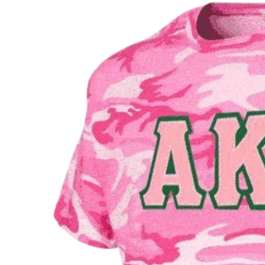 เสื้อยืดลายพรางตัวอักษร AKA สีชมพูพิมพ์ลายตัวอักษรสีเขียวคอกลมแขนสั้นลำลองเสื้อยืดสตรีนักศึกษา - Product Image 4