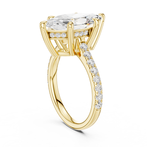 Anillo de Diamante de Corte Marquesa de Alta Calidad Cultivado en Laboratorio, 4 Quilates, Oro Sólido de 14k, Certificado IGI, Anillo de Compromiso y Boda - Product Image 3