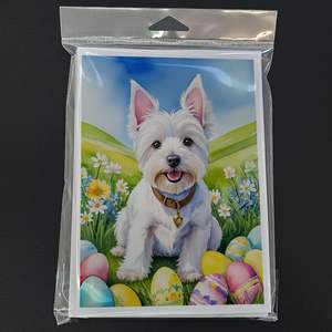 Westie lunatique chasse aux oeufs de Pâques A7 cartes de voeux paquet de 8 cartes vierges avec enveloppes taille 5x7 - Product Image 3