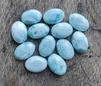 Larimar naturel, forme ovale, cabochon à dos plat, pierres précieuses calibrées en gros pour la fabrication de bijoux