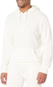 Sweat-shirt à capuche blanc pour homme, coupe ample, 100% coton molletonné, style décontracté d'hiver, tricoté, couleur unie, manches longues - Product Image 6