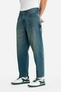 Jean en denim bleu décontracté pour homme, coupe ample, jambe large, en coton écologique, confortable et déchiré, qualité supérieure - Product Image 1