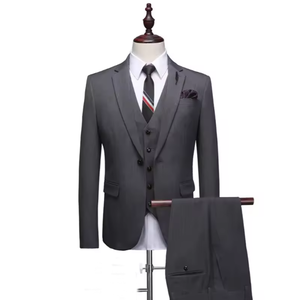 Costume d'affaires bleu clair pour homme, à double boutonnage, avec col cranté et pantalon à braguette boutonnée, pour occasions formelles - Product Image 2