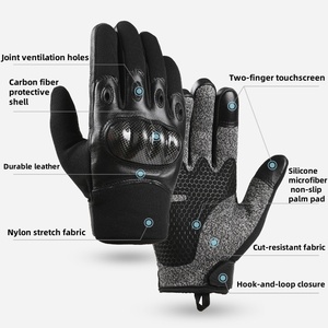 Guantes de Ciclismo de Medio Dedo de Cuero Ligero para Invierno para Hombre, Guantes Transpirables Antideslizantes para Ciclismo de Larga Distancia - Product Image 2