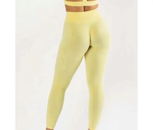OEM <b>Cheap</b> Rate Women Yoga <b>Leggings</b> High Quality Solid Spandex/Polyester Breathable Custom Logo/Colors Top Trending Elastic Waist - Product Image 3