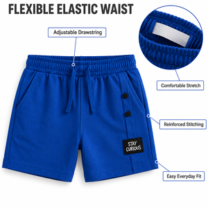 Ensemble t-shirt et short en coton tricoté unisexe à manches longues, couleur personnalisée, tenue décontractée d'été pour enfants - Product Image 6