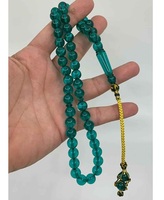 Chapelet Tasbih Faturan 100% Résine Matériau de Haute Qualité Fait Main 45 Perles Couleur Turquoise Religieux Amour Écologique