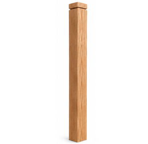Poteau d'escalier carré en bois massif avec capuchon en bois pour l'installation d'escaliers - Product Image 1