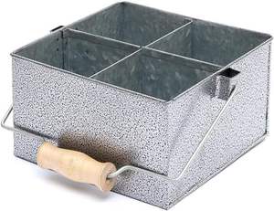 Handmade Iron Kitchen Utensils Caddy Customized Decorative Storage <b>Basket</b> with Multi-Compartment Direct From India Supplier - Product Image 6