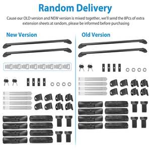 2 supports de toit universels pour voiture de 110 cm/43 pouces avec verrou antivol et cadre de fenêtre réglable, 2 versions - Livraison aléatoire - Product Image 2