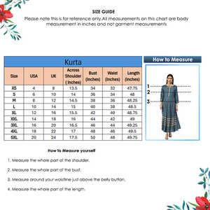 Womens Blue Rayon Golden Buti Printed Anarkali Kurta With Round Neck <b>Three</b> Fourth Sleeves Crafted For Global Ethnic Casual Wear - Product Image 6