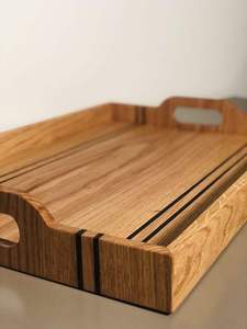 Rectangular Wooden Serving Tray Handmade Polished <b>Wood</b> Craft Home Decoration Tabletop Accessory - Product Image 3