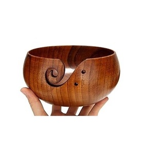 Indian Wooden Yarn Knitting <b>Crochet</b> Bowl Holder Yarn Balls Decorative Storage Organizer Needlework Accessories Fashion - Product Image 4