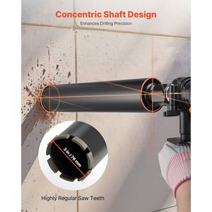 Punta da trapano a carotaggio ad alta precisione da 3 pollici di diametro, 14 pollici di profondità di foratura, per muratura e cemento, con filettatura interna da 1-1/4 pollici-7, diametro a umido - Product Image 6