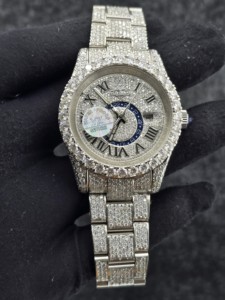 Reloj Deportivo Analógico de Lujo para Hombre, Mecánico, con Incrustaciones de Diamantes, en Acero Inoxidable, con Esfera de Números Romanos y Cristal de Zafiro, 41 mm - Product Image 1