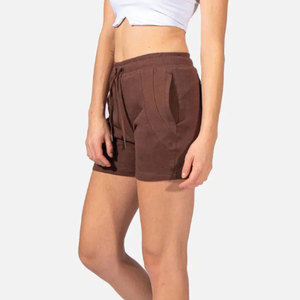 Shorts Bermuda Homme Gris Foncé 100% Coton Taille Mi-Haute Cordon de Serrage Décontracté Couleur Unie Poches Tissu Tricoté Respirant - Product Image 4