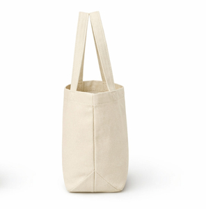 Reusable Cotton <b>Canvas</b> <b>Tote</b> Bag with Front Pocket Medium Size Shopping Bag Hand Length Handle Daily Use Natural Color - Product Image 2