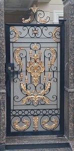Portail de villa élégant en fer forgé avec un design orné, finition peinte, forme rectangulaire, portails de clôture pour entrée de propriété - Product Image 3