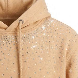 Comfortable Premium <b>Rhinestone</b> <b>Hoodies</b> with Crystal Embellishment 100% Cotton Eco-Friendly & Breathable Winter Clothing for Men - Product Image 5