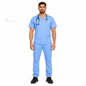 Uniforme Médico para Hombre, Conjunto de Parte Superior e Inferior, Algodón Premium, Cómodo y Transpirable, Uniforme de Trabajo para Hospital - Product Image 2