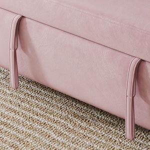 Sofá Cama Multiusos de Terciopelo Rosa de 54 Pulgadas con Función Retráctil para Espacios de Estar - Product Image 6