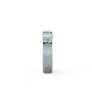 Yellow Gold Hexagon Flush <b>Set</b> Lab Grown Diamond <b>Men</b>’s Wedding Band <b>Ring</b> - Product Image 2