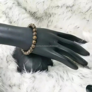 8mm Bronzite Semi-Precious Gemstone Bedded Bracelet for Women and <b>Men</b> - Product Image 4