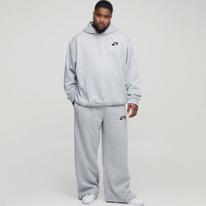 Custom Logo Oversized Men's Pullover Hoodies Tracksuit Cotton Fleece Casual Winter Straight Leg Sweatpants Factory Direct Supply - Product Image 1