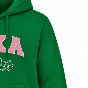   Sudadera con Capucha Rosa Heritage para Mujer con Letras Griegas Bordadas y Detalle 1908, Sudadera Informal de Felpa Suave - Product Image 4
