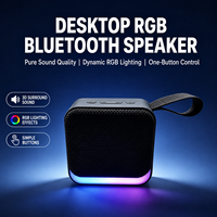 Mini haut-parleur portable HY139 avec lumière RGB, grille en tissu, lecteur audio sans fil, carte TF, haut-parleur de bureau, article cadeau, vente en gros OEM