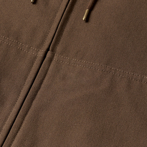Men Brown Hooded Zip-Up Jacket With Fleece Lining And Front Pockets Winter Protection Workwear - Product Image 6
