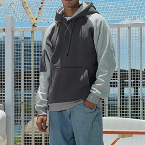 Sweat-shirts à capuche pour hommes, pull-over à blocs de couleur, manches longues, en polaire, personnalisés, 100% polyester, doux, chauds et confortables - Product Image 4