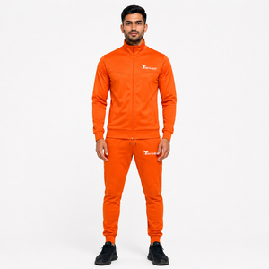 Survêtement de sport pour homme grande taille, décontracté, respirant, écologique, léger, veste zippée intégrale, coupe ajustée, 100% coton - Product Image 1