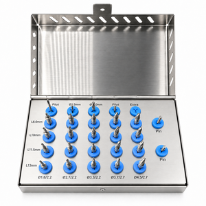 Instruments de forage coniques dentaires professionnels (25 pièces) avec butées de profondeur intégrées (8, 10, 11,5, 13 mm) pour la chirurgie implantaire - Product Image 1