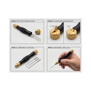 Hair extension Loop Tool stainless steel black finish - Product Image 2