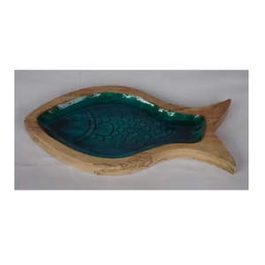 Bol de service artisanal en bois de manguier avec émail imprimé spécial pour dattes – Bols en bois élégants - Product Image 5