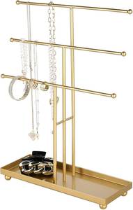 Expositor de Joyería de Metal Dorado al por Mayor, Soporte de Collares de Múltiples Niveles, Organizador de Pendientes en Forma de T, Estante de Exhibición Minimalista para Mesa para Venta Minorista - Product Image 6