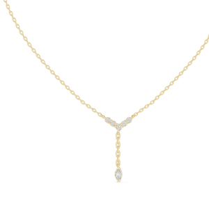 Pendentif en or rose 14 carats avec diamants de laboratoire marquise et ronds pour femme |   Vêtements de mariage |   Nouveau diamant cultivé - Product Image 6