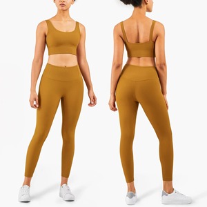 Conjunto Deportivo de Alta Calidad para Mujer, Talla Grande, Transpirable, con Sujetador Deportivo y Leggings de Color Sólido, Ropa de Fitness - Product Image 1