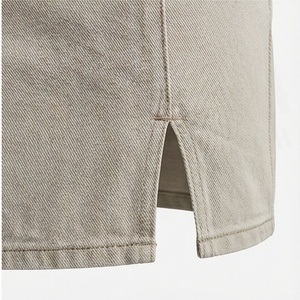 Jupe crayon mini en denim taille haute pour femme avec poche, couleur unie, style décontracté, toutes saisons, tissu tissé - Product Image 6