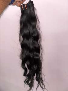 Extensiones de Cabello Humano Virgen 100% Natural de Templo Indio al por Mayor, de un Solo Donante, con Trama, MOQ Bajo, Envío Rápido - Product Image 3