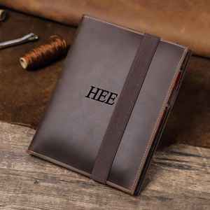 Funda de Cuero Genuino Duradera y de Lujo, a Prueba de Olores, para Cuaderno A5 Recargable, para Reuniones y Viajes, LNBC-0058 - Product Image 1